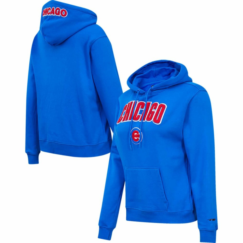 Chicago Cubs Pro Standard Women's Classic Fleece Pullover Hoodie Sale