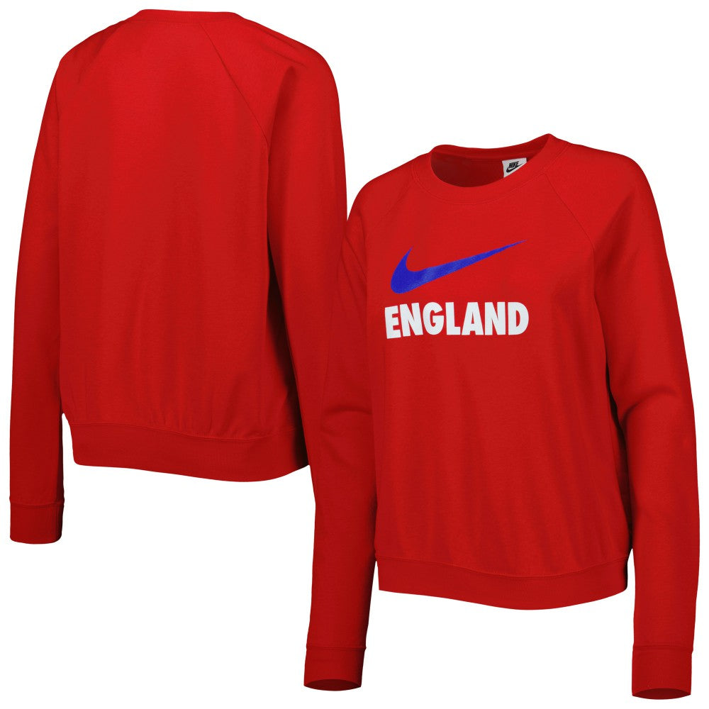 Nike - England National Team Women's Lockup Varsity Tri-Blend Raglan Pullover Sweatshirt - Red