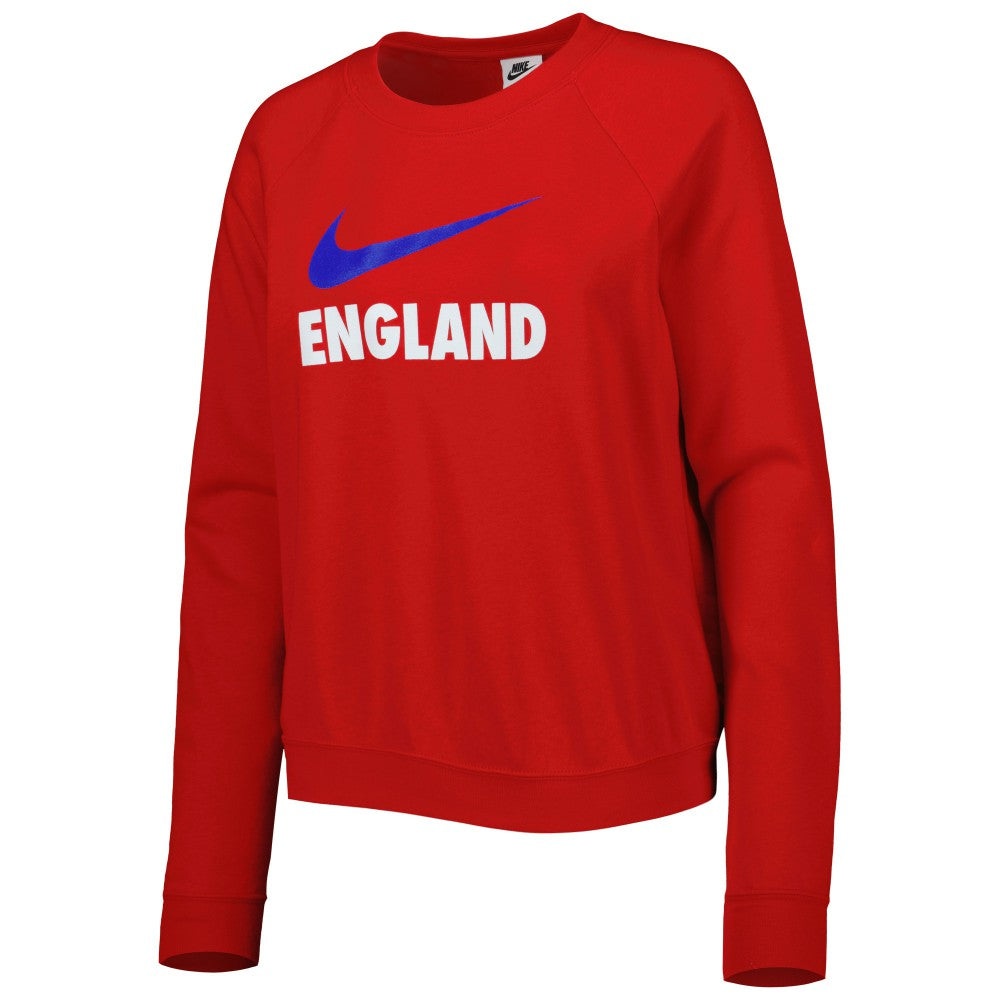 Nike - England National Team Women's Lockup Varsity Tri-Blend Raglan Pullover Sweatshirt - Red