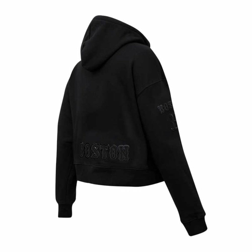 Boston Red Sox Pro Standard Women's Triple Black Cropped Pullover Hoodie Discount
