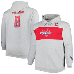 Alexander Ovechkin Washington Capitals Big & Tall Player Pullover Hoodie - Heather Gray | NHL on sale