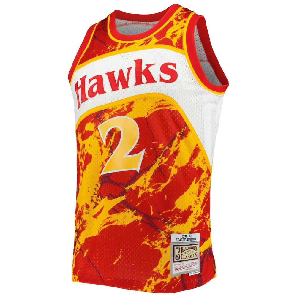 Mitchell & Ness Stacey Augmon Atlanta Hawks 1991/92 Hardwood Classics Marble Swingman Jersey Red