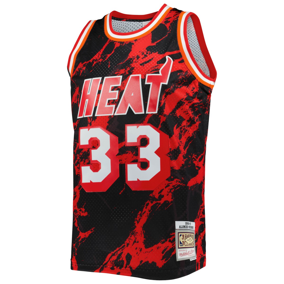 Mitchell & Ness Alonzo Mourning Miami Heat 1996/97 Hardwood Classics Marble Swingman Jersey Black