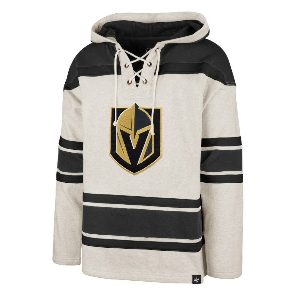 Vegas Golden Knights '47 Rockaway Lace-Up Pullover Hoodie - Oatmeal | 47 brand Lifestyle