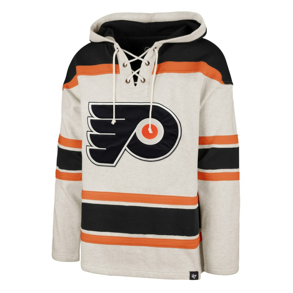 Philadelphia Flyers '47 Rockaway Lace-Up Pullover Hoodie - Oatmeal | 47 brand near me