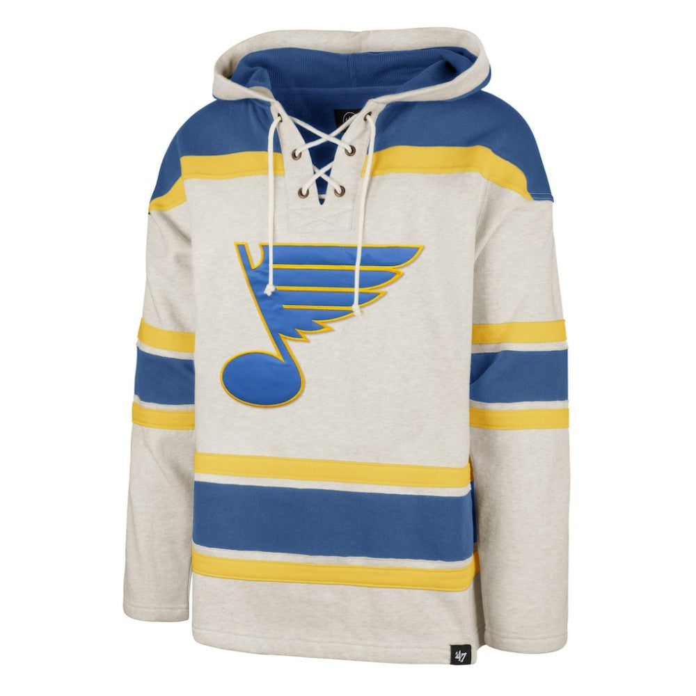 St. Louis Blues '47 Rockaway Lace-Up Pullover Hoodie - Oatmeal | 47 brand online