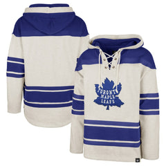 Toronto Maple Leafs '47 Rockaway Lace-Up Pullover Hoodie - Oatmeal | 47 brand discount
