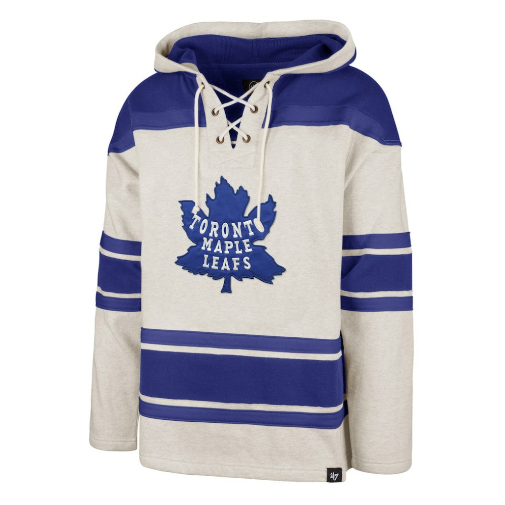 Toronto Maple Leafs '47 Rockaway Lace-Up Pullover Hoodie - Oatmeal | 47 brand discount