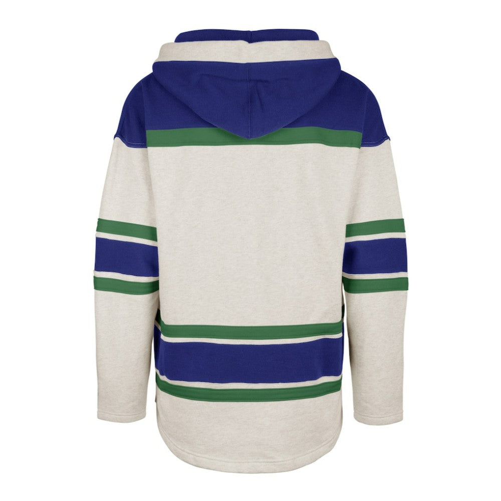 Vancouver Canucks '47 Rockaway Lace-Up Pullover Hoodie - Oatmeal | 47 brand Lifestyle