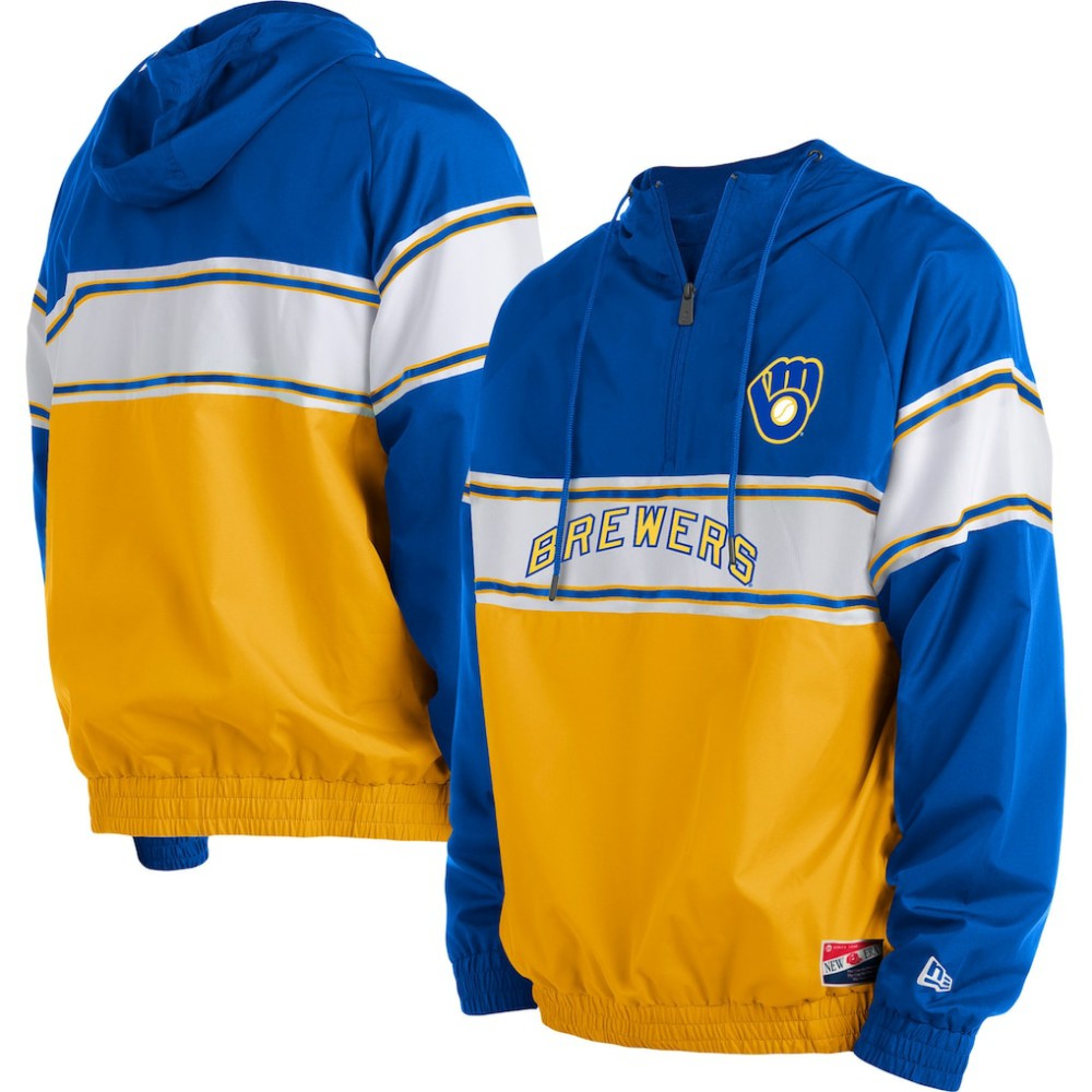 Milwaukee Brewers New Era Ripstop Raglan Quarter-Zip Hoodie for sale