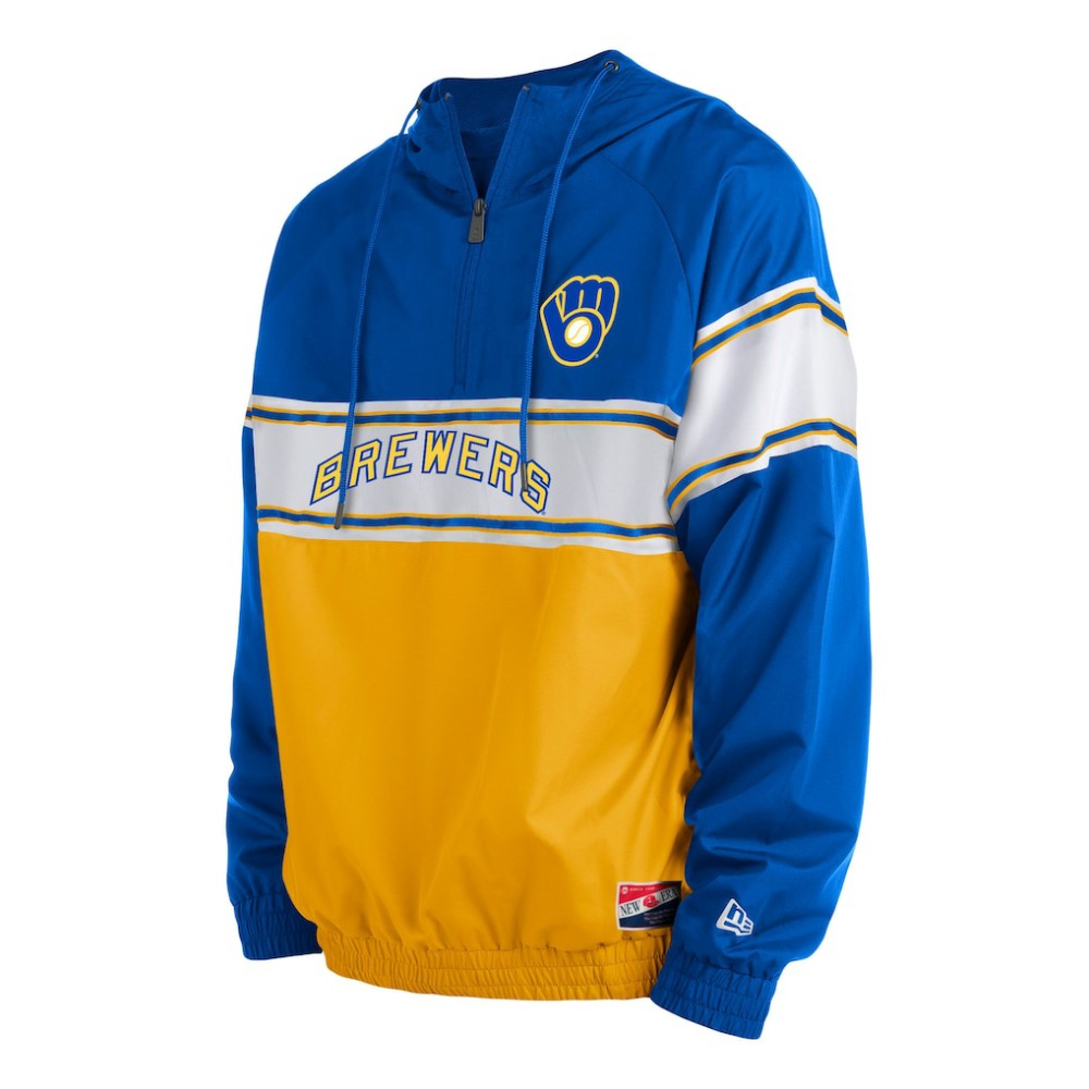 Milwaukee Brewers New Era Ripstop Raglan Quarter-Zip Hoodie for sale
