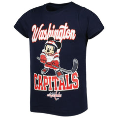 Washington Capitals Girls Youth Mickey Mouse Go Team Go T-Shirt - Navy | NHL sale