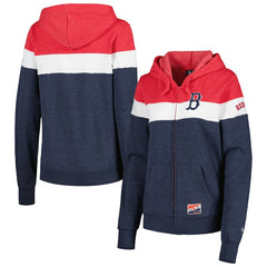 Boston Red Sox New Era Women's Colorblock Full-Zip Hoodie Jacket for sale