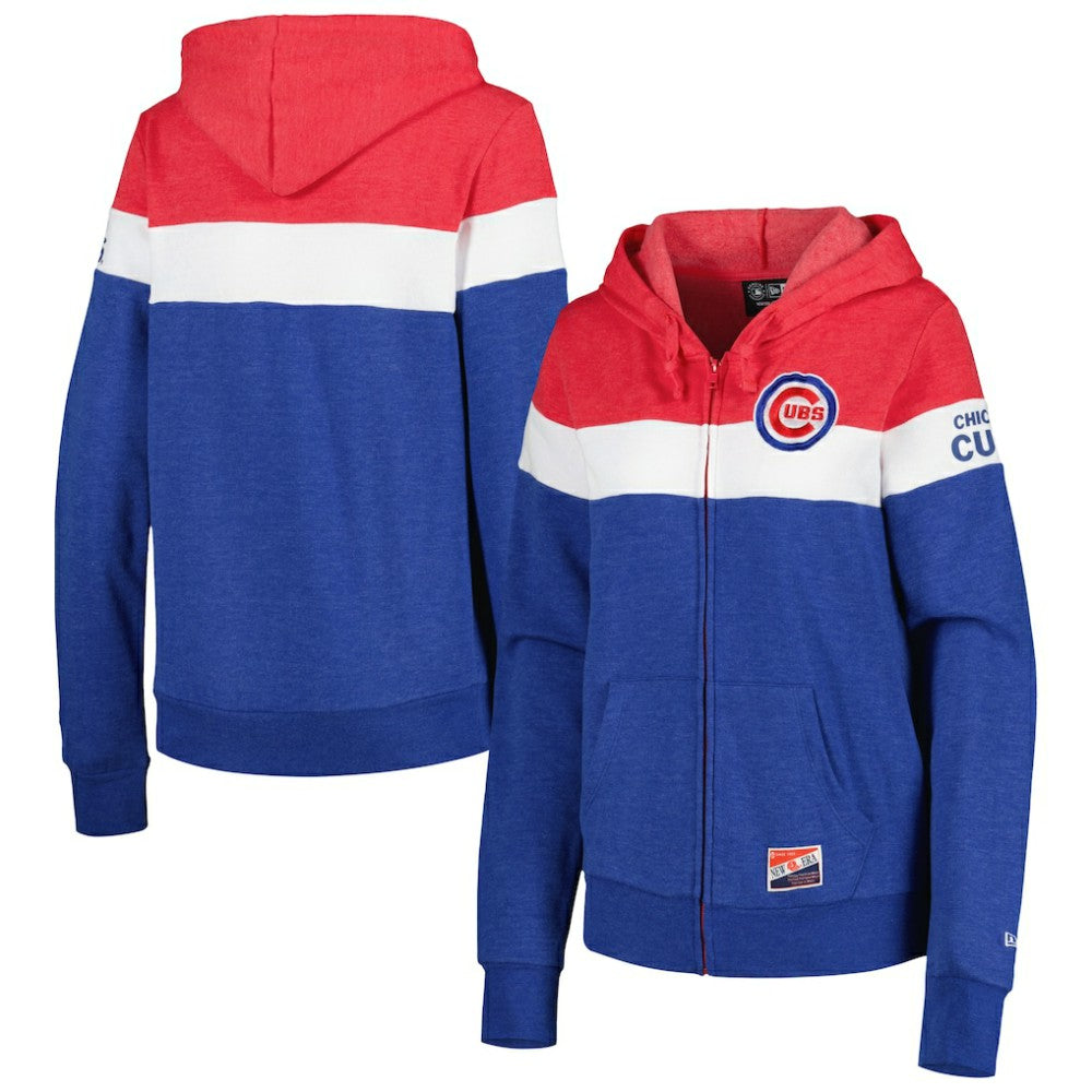 Chicago Cubs New Era Women's Colorblock Full-Zip Hoodie Jacket Online