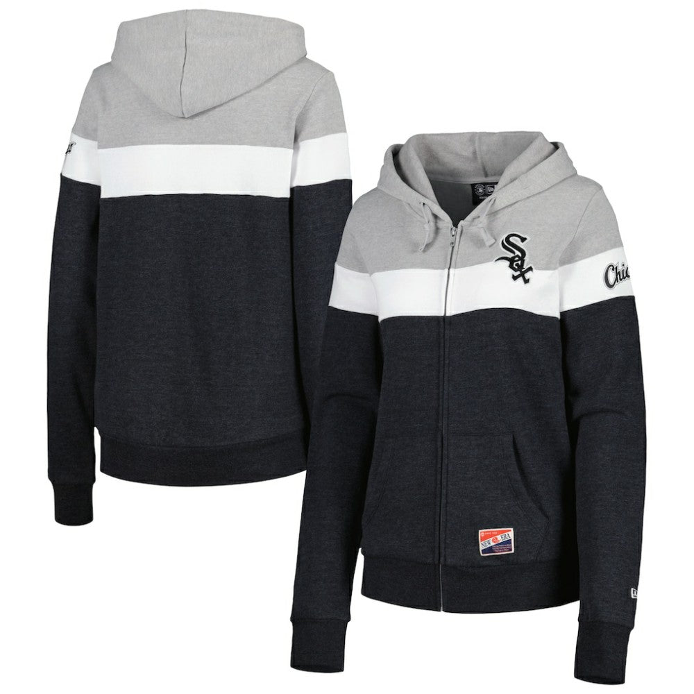 Chicago White Sox New Era Women's Colorblock Full-Zip Hoodie Jacket for sale
