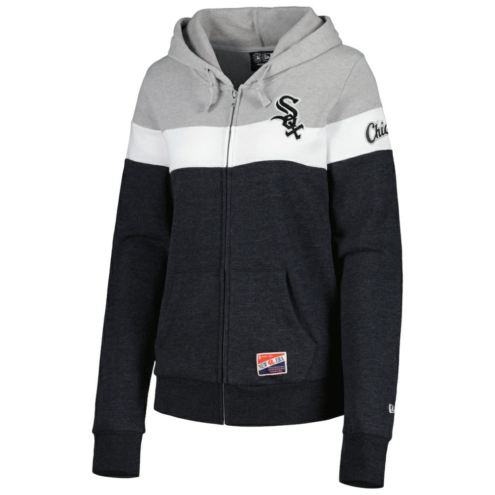 Chicago White Sox New Era Women's Colorblock Full-Zip Hoodie Jacket for sale