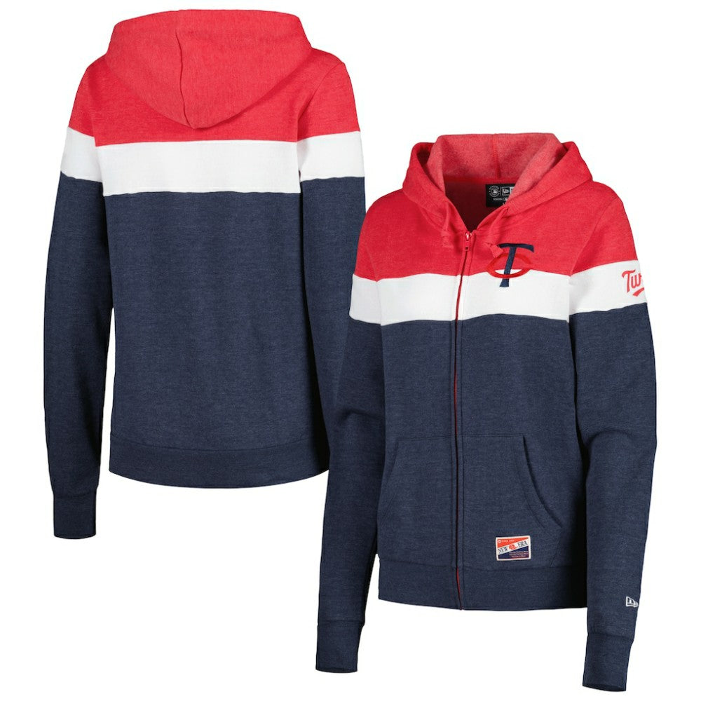 Minnesota Twins New Era Women's Colorblock Full-Zip Hoodie Jacket for sale