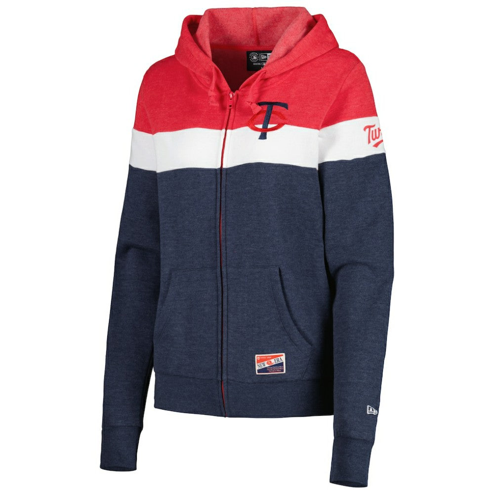 Minnesota Twins New Era Women's Colorblock Full-Zip Hoodie Jacket for sale