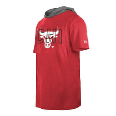 New Era Chicago Bulls Active Hoodie T-Shirt Heather Red