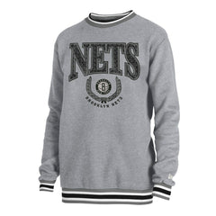 New Era Brooklyn Nets Unisex Vintage Throwback Crew Sweatshirt Heather Gray