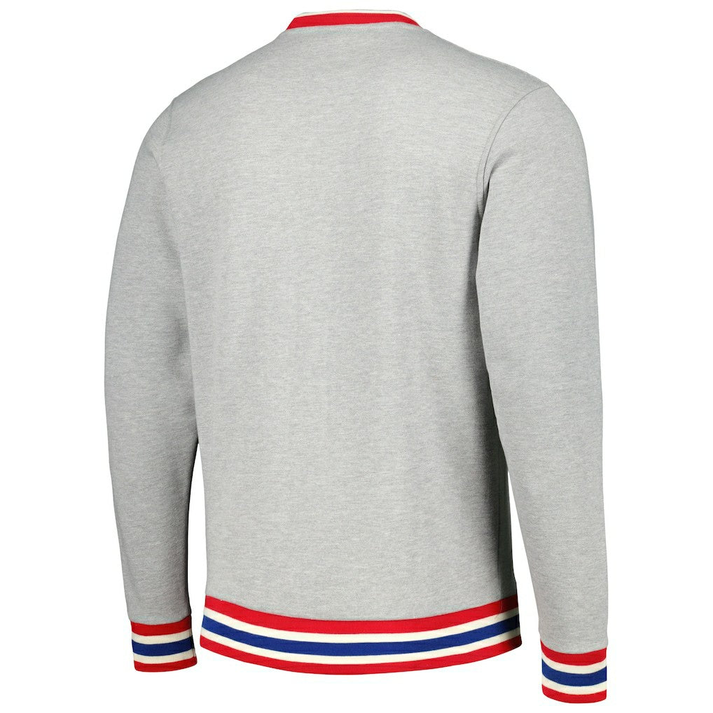 New Era Philadelphia 76ers Unisex Vintage Throwback Crew Sweatshirt Heather Gray