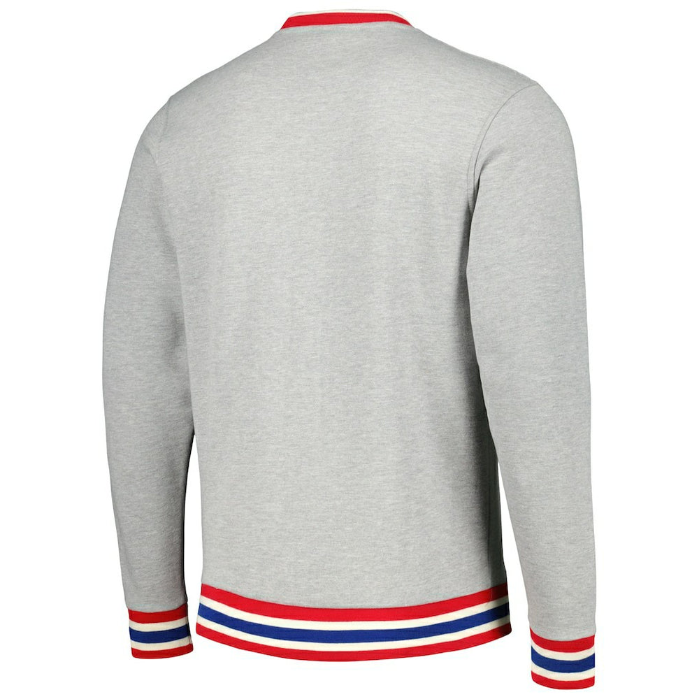 New Era Philadelphia 76ers Unisex Vintage Throwback Crew Sweatshirt Heather Gray
