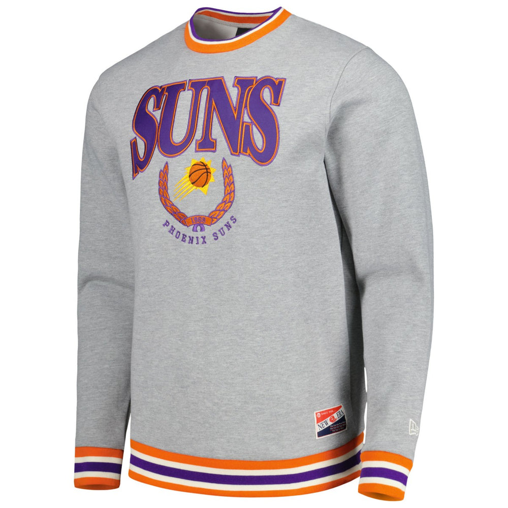 New Era Phoenix Suns Unisex Vintage Throwback Crew Sweatshirt Heather Gray