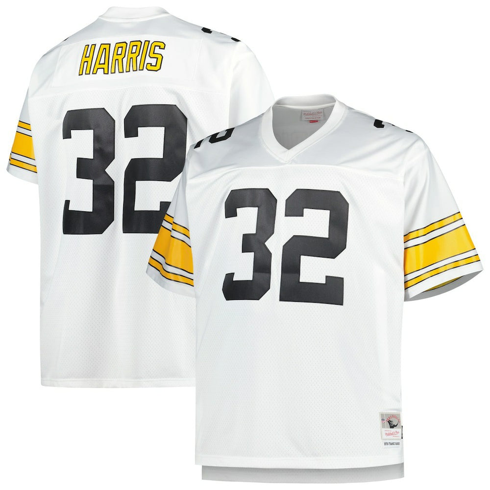Franco Harris Pittsburgh Steelers Big & Tall 1976 Retired Player Replica Jersey - White - Mitchell & Ness