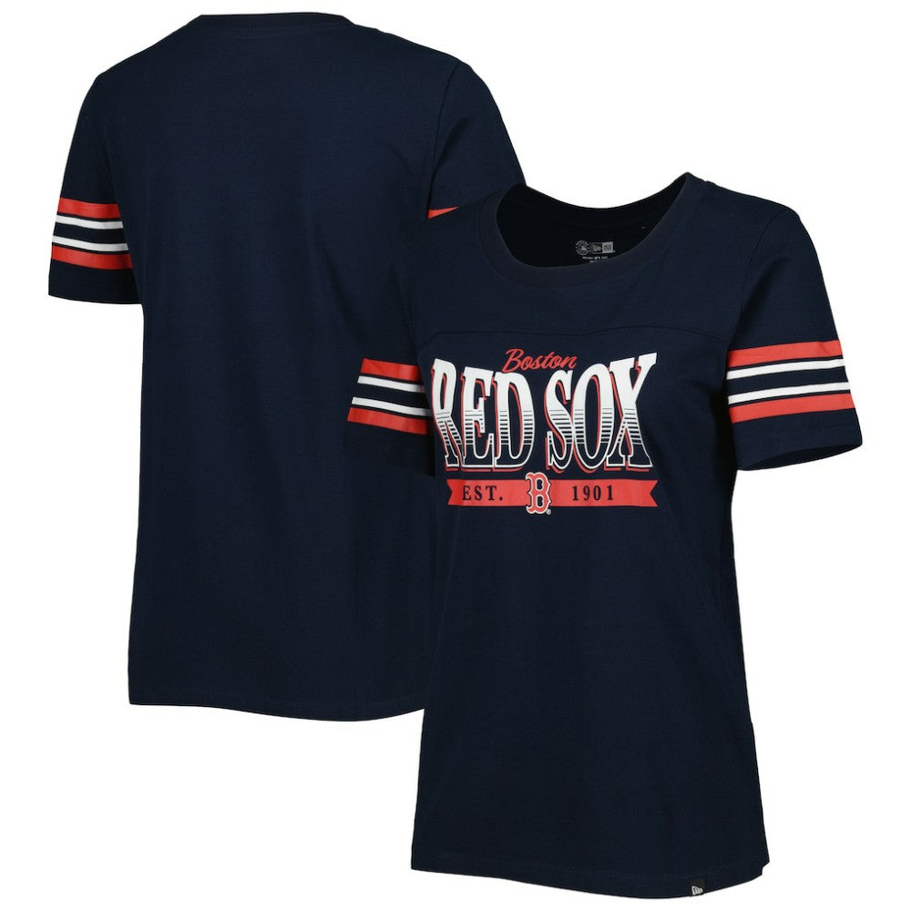 Boston Red Sox New Era Women's Team Stripe T-Shirt Discount