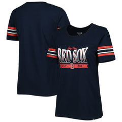 Boston Red Sox New Era Women's Team Stripe T-Shirt Discount