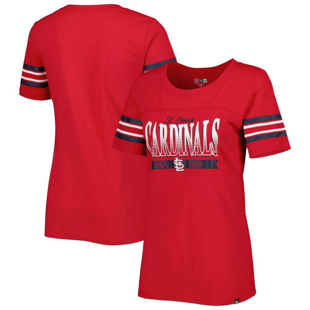 St. Louis Cardinals New Era Women's Team Stripe T-Shirt Outlet