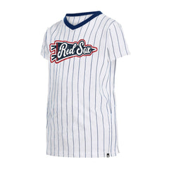 Boston Red Sox New Era Girls Youth Pinstripe V-Neck T-Shirt Discount