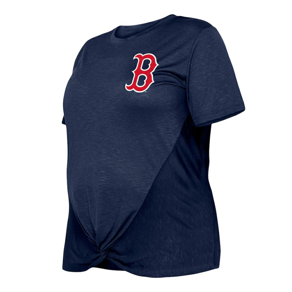 Boston Red Sox New Era Women's Plus Size Two-Hit Front Knot T-Shirt Outlet