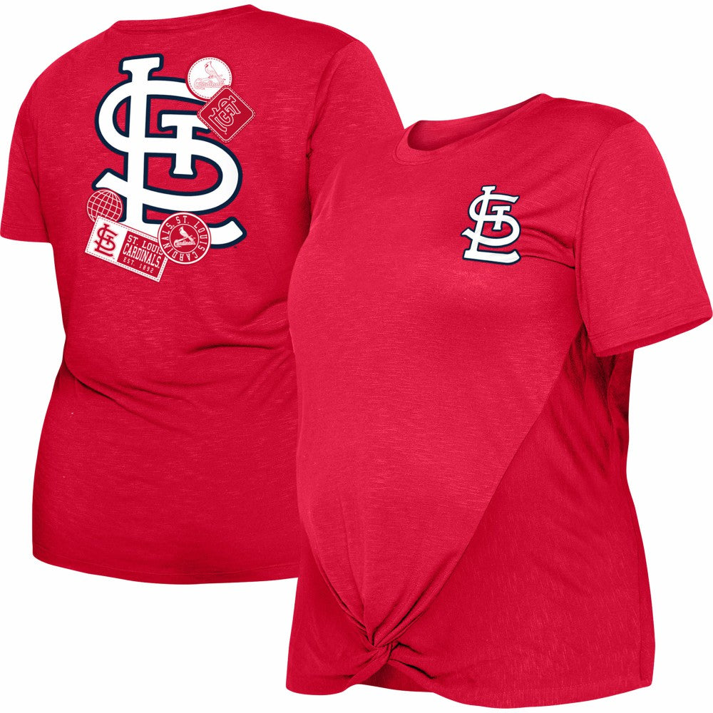 St. Louis Cardinals New Era Women's Plus Size Two-Hit Front Knot T-Shirt Outlet