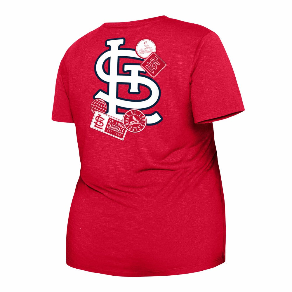 St. Louis Cardinals New Era Women's Plus Size Two-Hit Front Knot T-Shirt Outlet