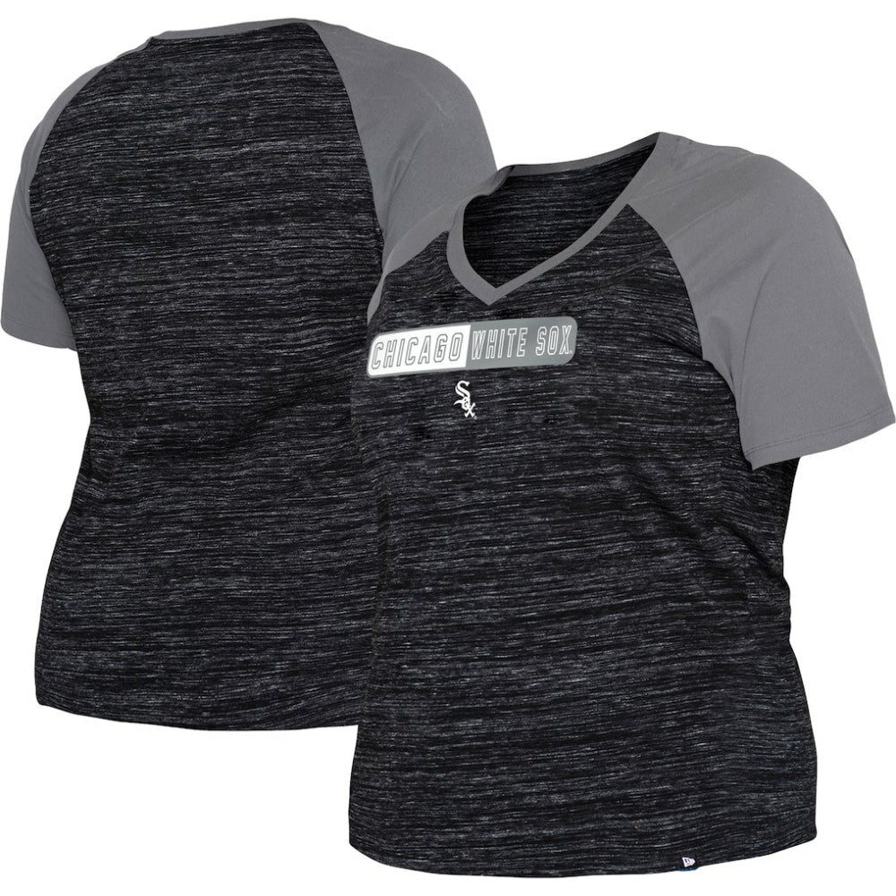Chicago White Sox New Era Women's Plus Size Space Dye Raglan V-Neck T-Shirt Online