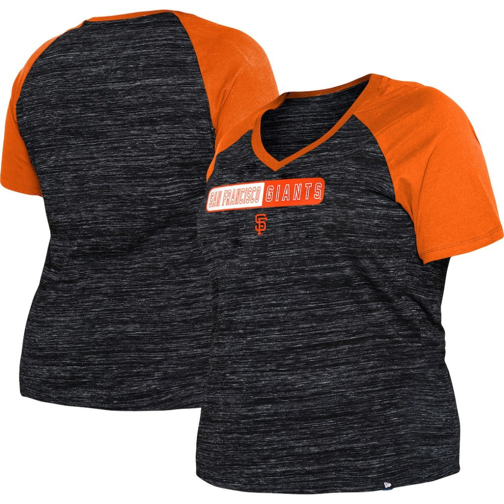 San Francisco Giants New Era Women's Plus Size Space Dye Raglan V-Neck T-Shirt for sale