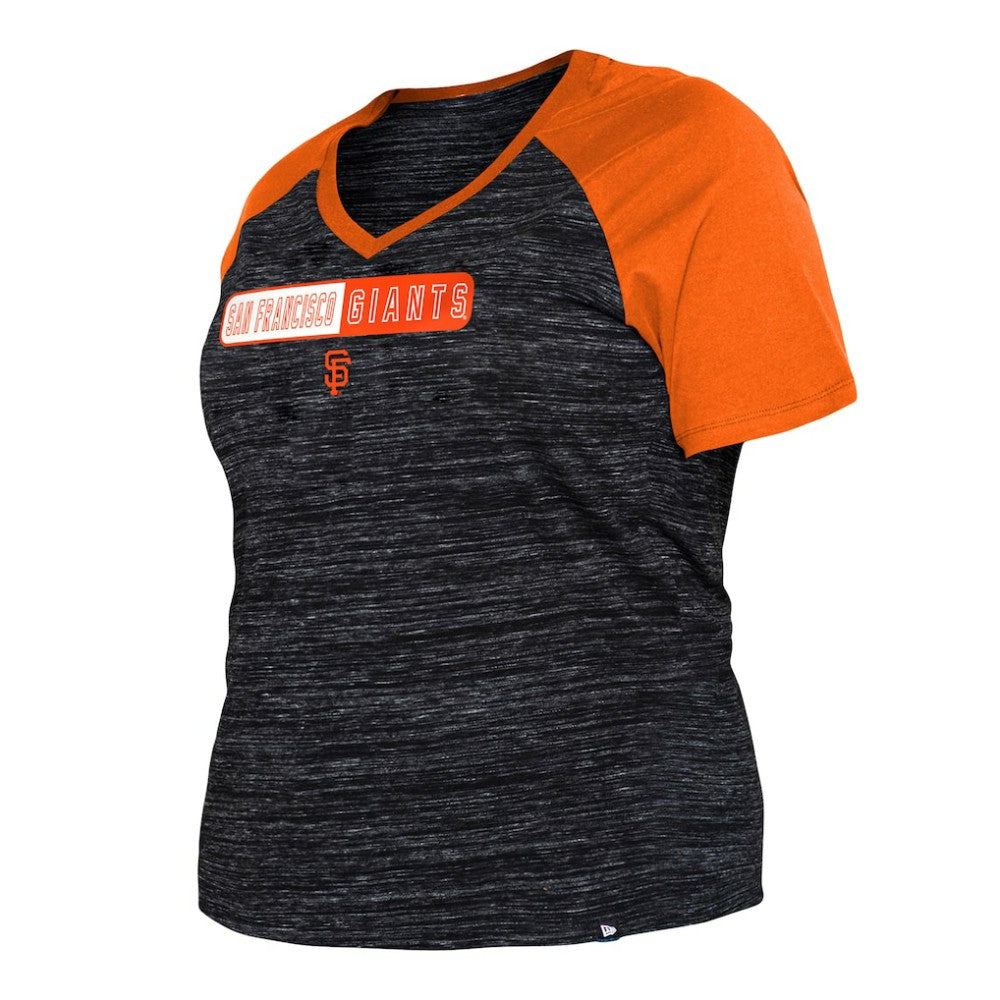San Francisco Giants New Era Women's Plus Size Space Dye Raglan V-Neck T-Shirt for sale