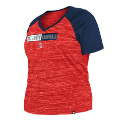 St. Louis Cardinals New Era Women's Plus Size Space Dye Raglan V-Neck T-Shirt Discount