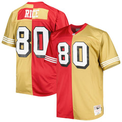 Jerry Rice San Francisco 49ers Big & Tall Split Legacy Retired Player Replica Jersey - Scarlet/Gold - Mitchell & Ness