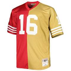 Joe Montana San Francisco 49ers Big & Tall Split Legacy Retired Player Replica Jersey - Scarlet/Gold - Mitchell & Ness