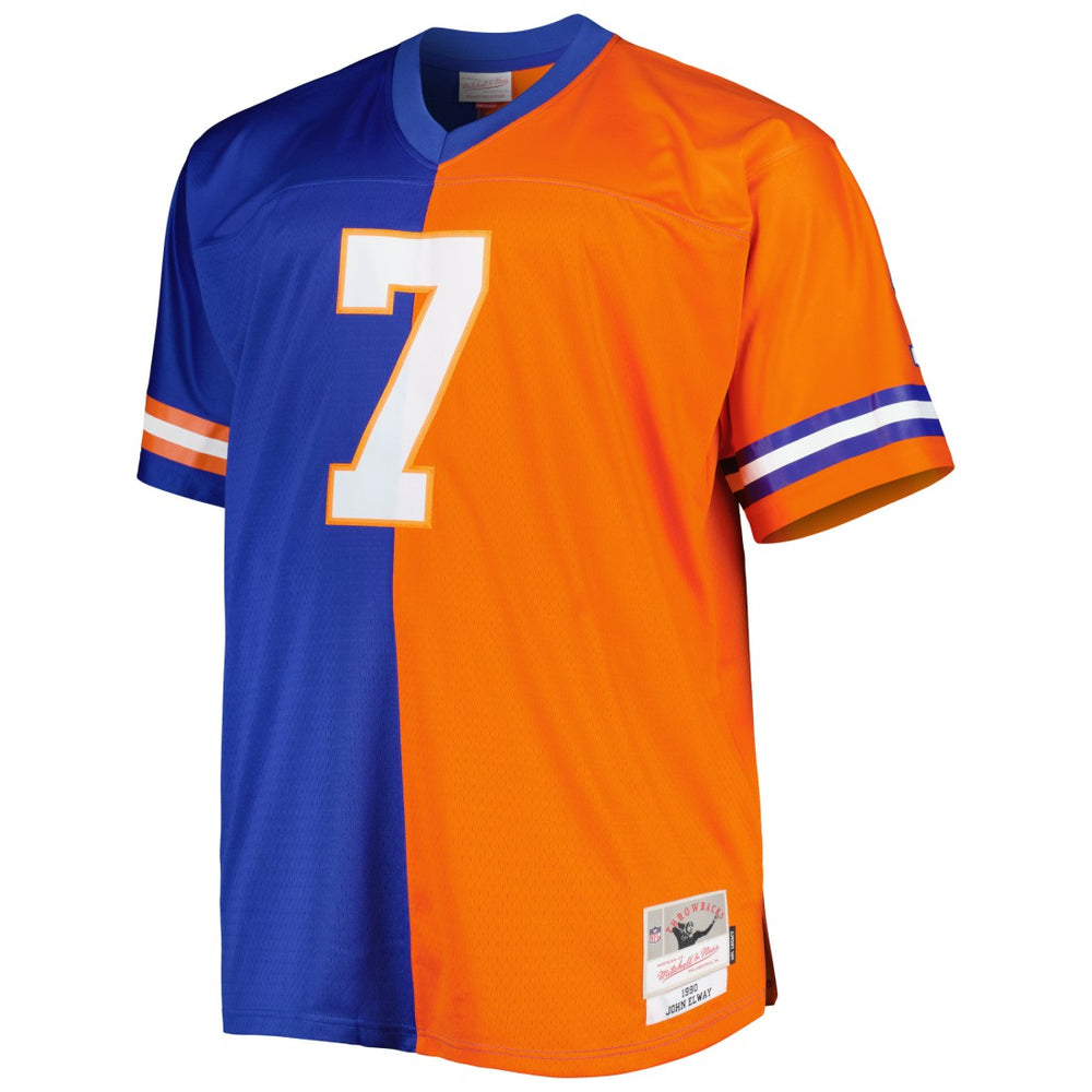 John Elway Denver Broncos Big & Tall Split Legacy Retired Player Replica Jersey - Royal/Orange - Mitchell & Ness