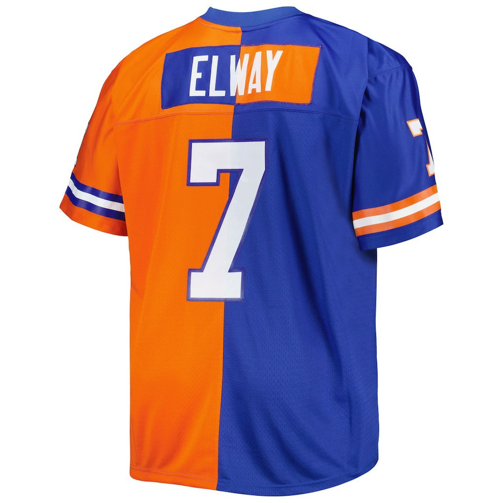 John Elway Denver Broncos Big & Tall Split Legacy Retired Player Replica Jersey - Royal/Orange - Mitchell & Ness
