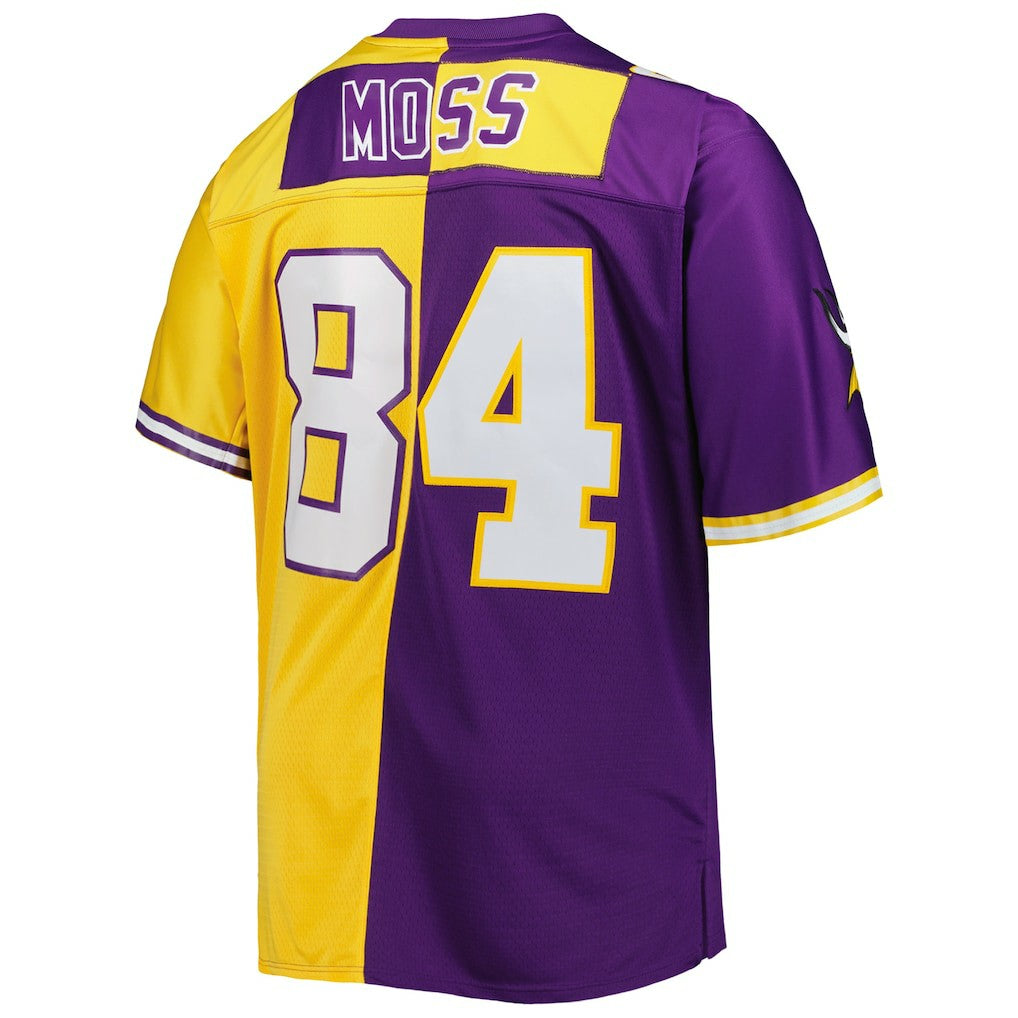 Randy Moss Minnesota Vikings Big & Tall Split Legacy Retired Player Replica Jersey - Purple/Gold - Mitchell & Ness