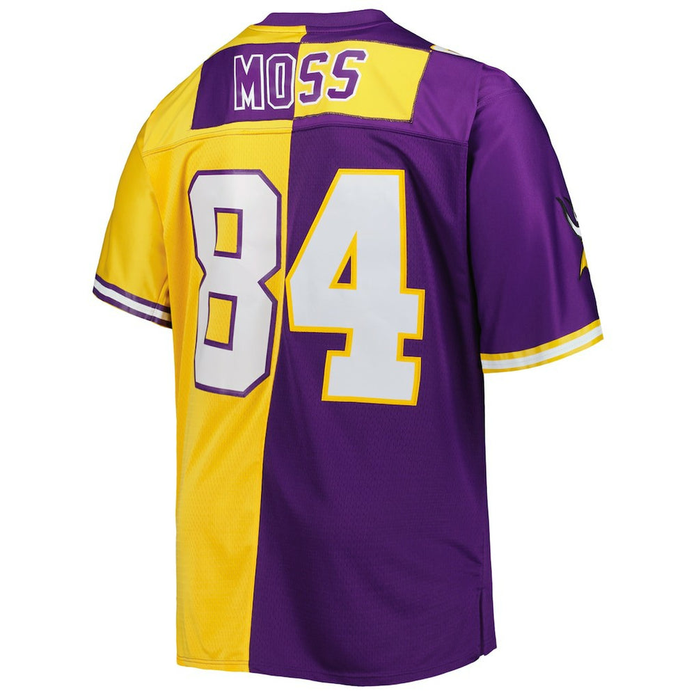 Randy Moss Minnesota Vikings Big & Tall Split Legacy Retired Player Replica Jersey - Purple/Gold - Mitchell & Ness