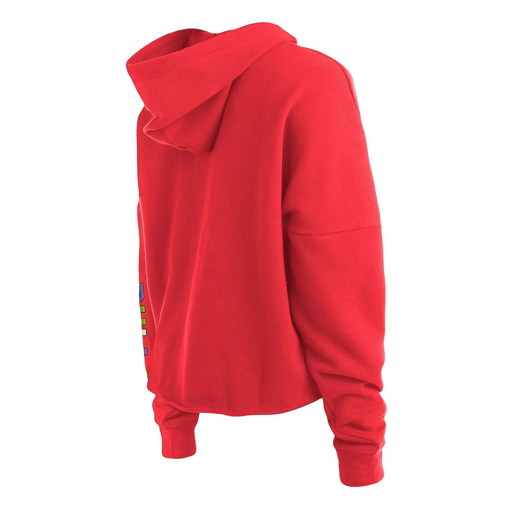 New Era Chicago Bulls Women's Color Pack Cropped Top Pullover Hoodie Red