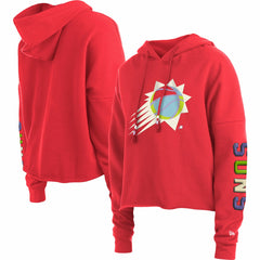 New Era Phoenix Suns Women's Color Pack Cropped Top Pullover Hoodie Red