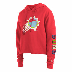 New Era Phoenix Suns Women's Color Pack Cropped Top Pullover Hoodie Red