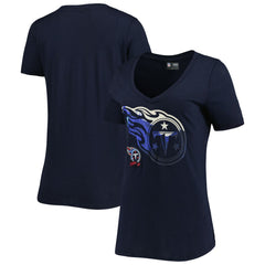 Tennessee Titans New Era Women's Ink Dye Sideline V-Neck T-Shirt - Navy - NFL