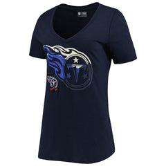 Tennessee Titans New Era Women's Ink Dye Sideline V-Neck T-Shirt - Navy - NFL